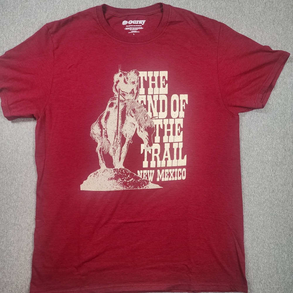 Ouray The End of the Trail T-Shirt Mens Large Red Good New Mexico Graphic Tee